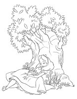 A coloring page of alice in wonderland